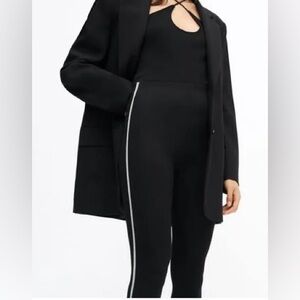 Zara Sparkly Side Stripe Leggings Black & Diamonds